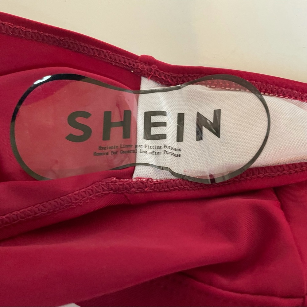 Shein Raspberry Red Lined Two Piece Strappy Sexy Bikini Set NWT - Picture 8 of 15